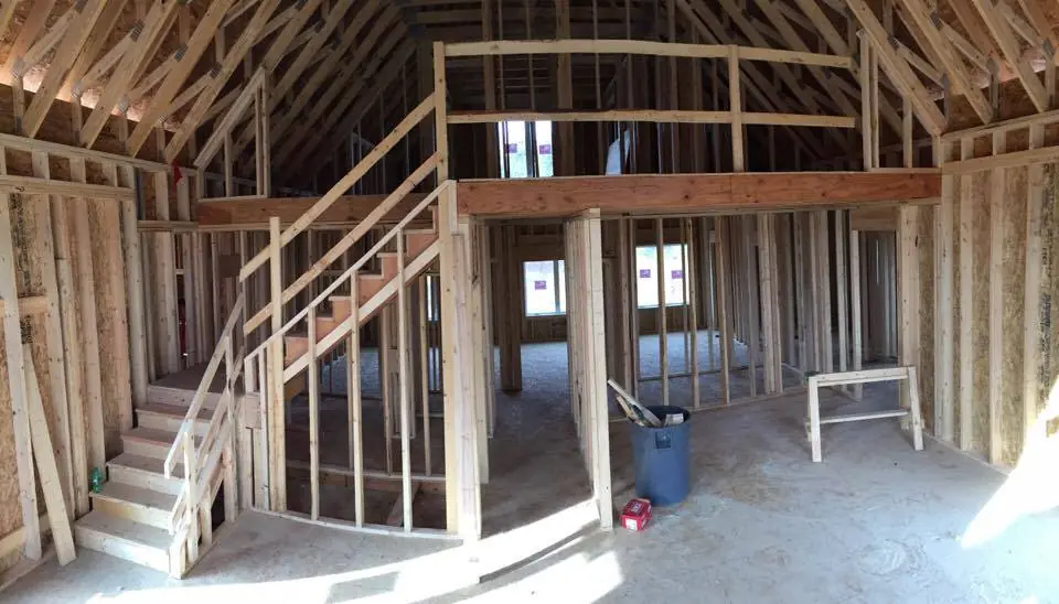 Loft and stair framing in a new home